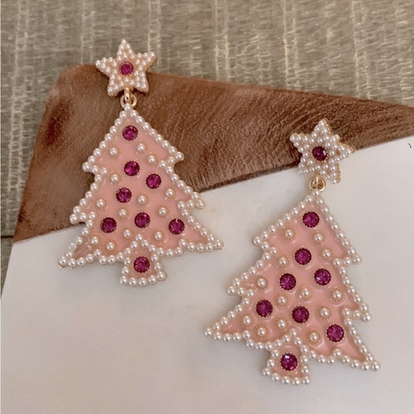 NWT Christmas Tree Star Rhinestone Holiday Earrings - Picture 4 of 5